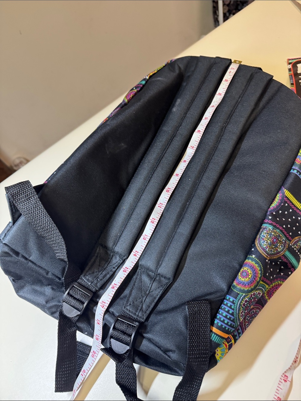 Multicolor Patterned Backpack Set - Black Base - Picture 10 of 11